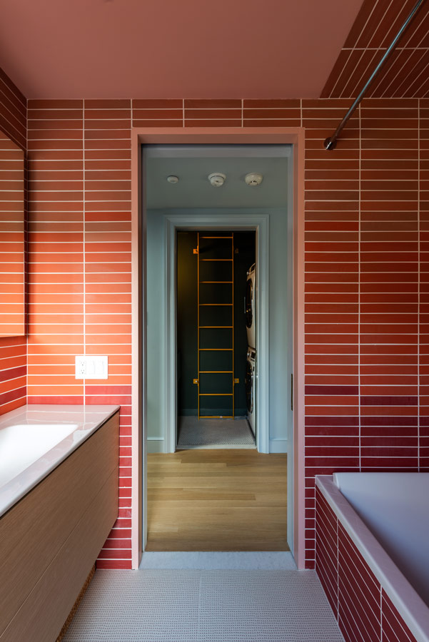 brooklyn townhouse general contracting colorful bathroom construction