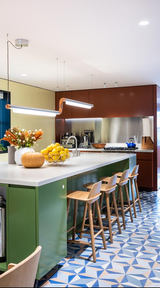 brooklyn townhouse general contracting colorful kitchen design
