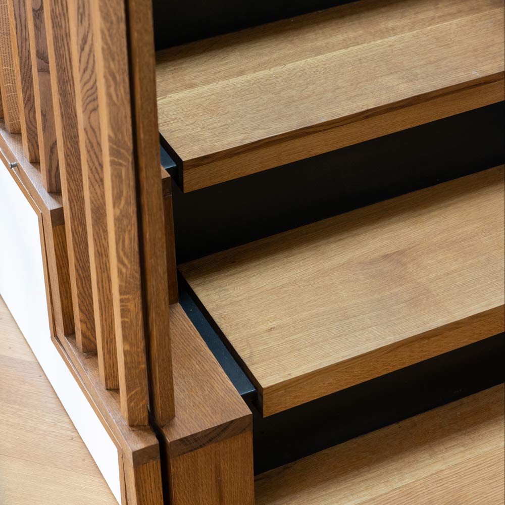 custom stair detail in morningside heights nyc apartment renovation