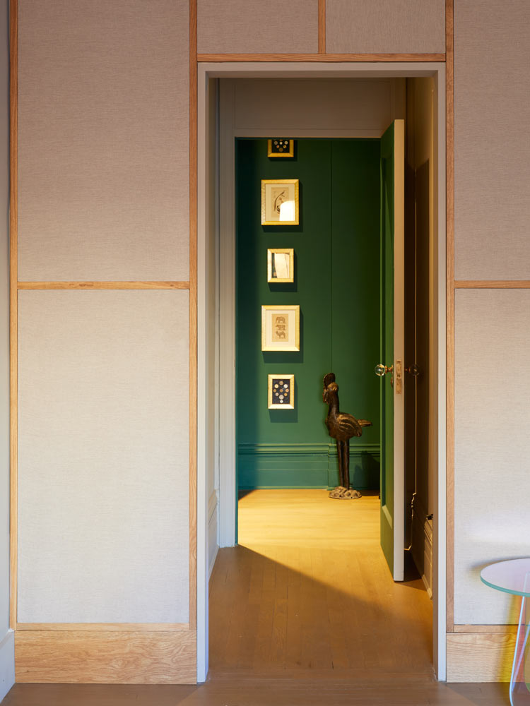 japanese inspired hallway wall paneling in upper east side apartment renovation