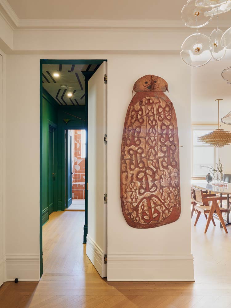 secret door and artwork in upper east side apartment renovation